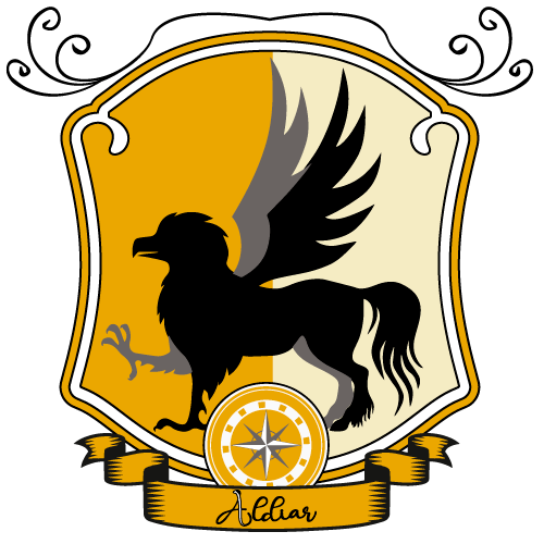 Blasón de la casa Aldiar con un hipogrifo