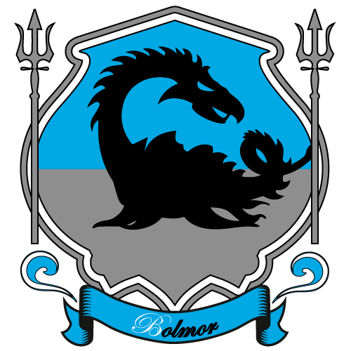 Blasón de la casa Bolmor con un leviatán